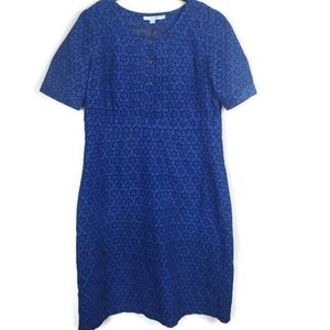 Boden Blue/Black Corduroy Button Dress - 12L